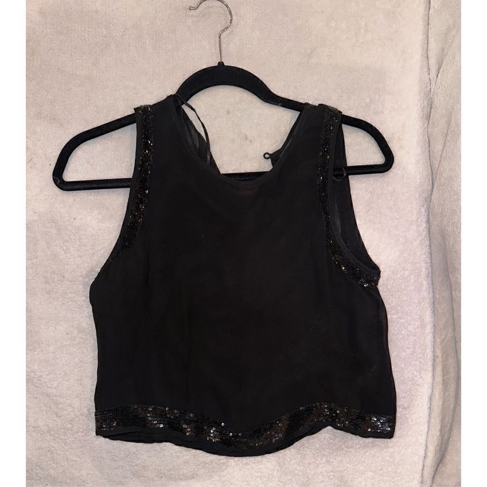 Black blouse women with sequins size M